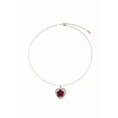 GENERICO - Collar En Acero Quirúrgico Corazón Rosa Regalo san Valentin
