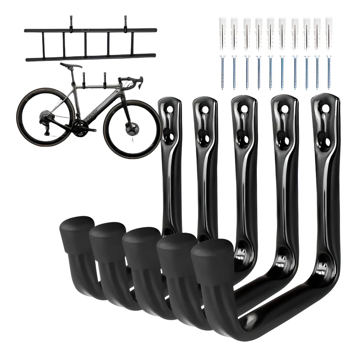 GENERICO - 5 Ganchos De Pared Para Garaje Para Muralla Pared Colgador