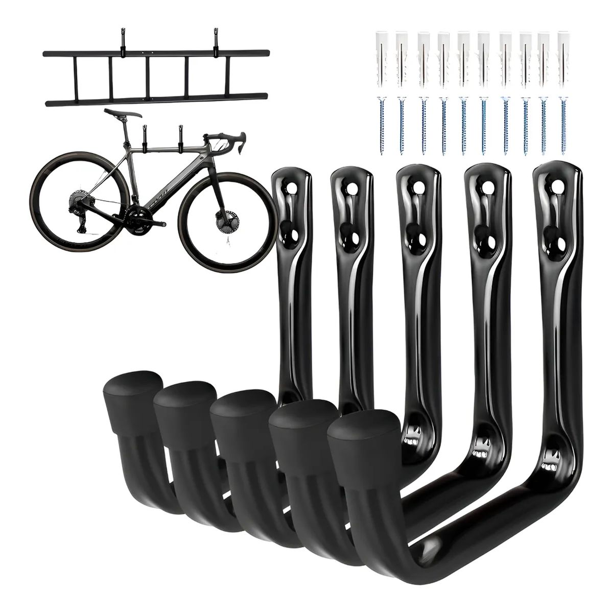 GENERICO - 5 Ganchos De Pared Para Garaje Para Muralla Pared Colgador