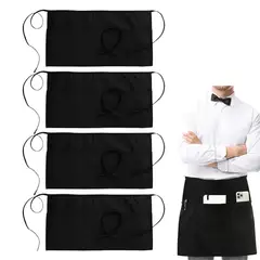 ATURE - Juego De 4 Mandiles Corto Con Bolsa Grande Para Meseros Chef