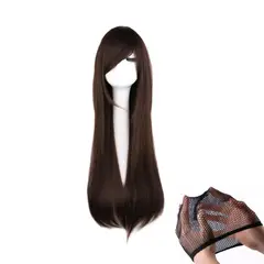 ATURE - Peluca Cosplay Larga Recta Multicolor Con Redecilla 80cm