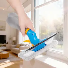 AILEDA - 2en 1 Limpiavidrio Con Plástico Spray ( Rasqueta + Paño ) Con Atomizador