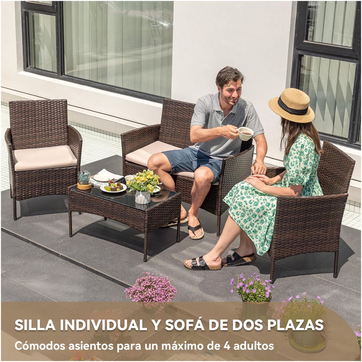 Juego de Living de Terraza Brisa 4 Piezas para Exterior, marca ELEMENT DESIGN - Foto 2