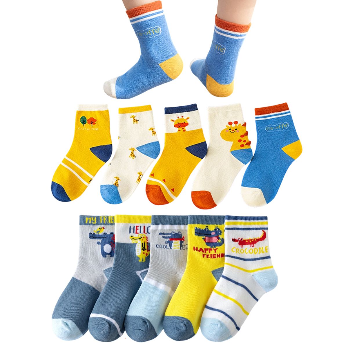 ATURE - Pack 10 Pares Calcetines Cortos Para Niños/niñas, Ligero