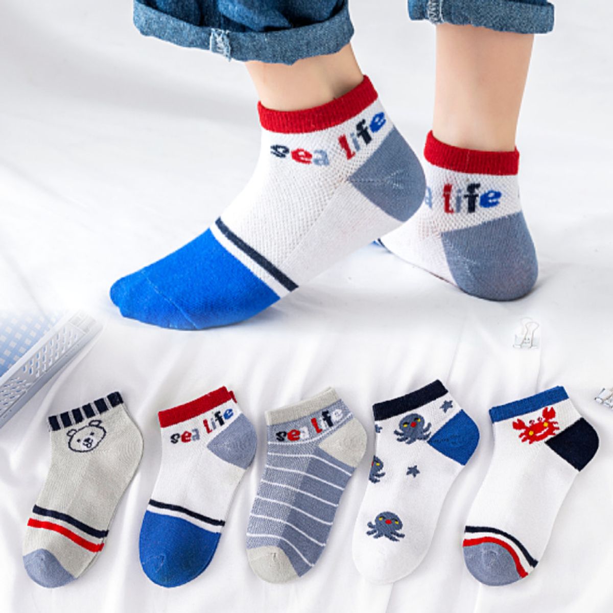 ATURE - Pack 10 Pares Calcetines Cortos Para Niños/niñas, Ligero