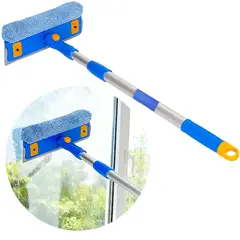 AILEDA - Limpiador De Vidrios Con Mango Extensible De 78 A 131 Cm Azul