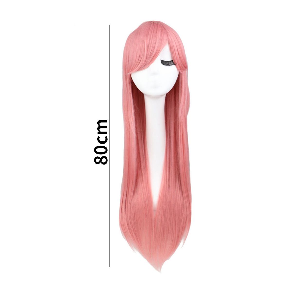 ATURE - Peluca Cosplay Larga Recta Multicolor Con Redecilla 80cm rosa