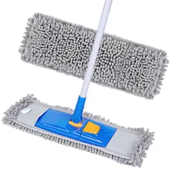 AILEDA - Mopa Azul Con Palo Telescópico 40 Cm Mopa Completa Microfibra Húmeda Y Seca