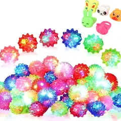 ATURE - Anillos De Silicona Luminosos 24u Dedos Brillantes Juguetes Variedad De Colores