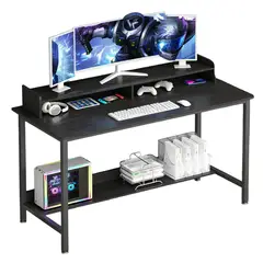 WUWAWDOGA - Escritorio Organizador Estanteria Para Libros Negro 81x76x43cm