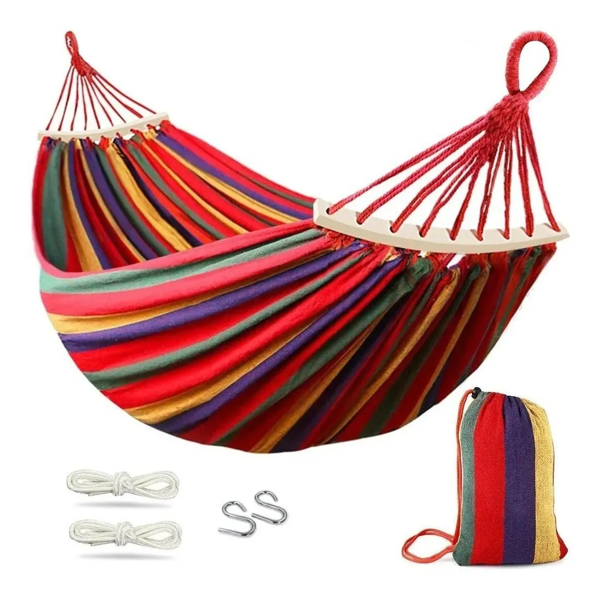 KUANGYE - Hamaca Barra Contra Nudos Antivuelco 190x100cm 250kg Ganchos