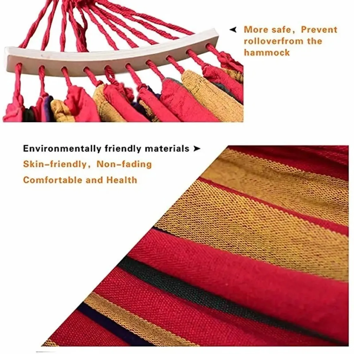 KUANGYE - Hamaca Barra Contra Nudos Antivuelco 190x100cm 250kg Ganchos