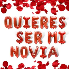 KUANGYE - Set De Globo Quieres Ser Mi Novia Rojo