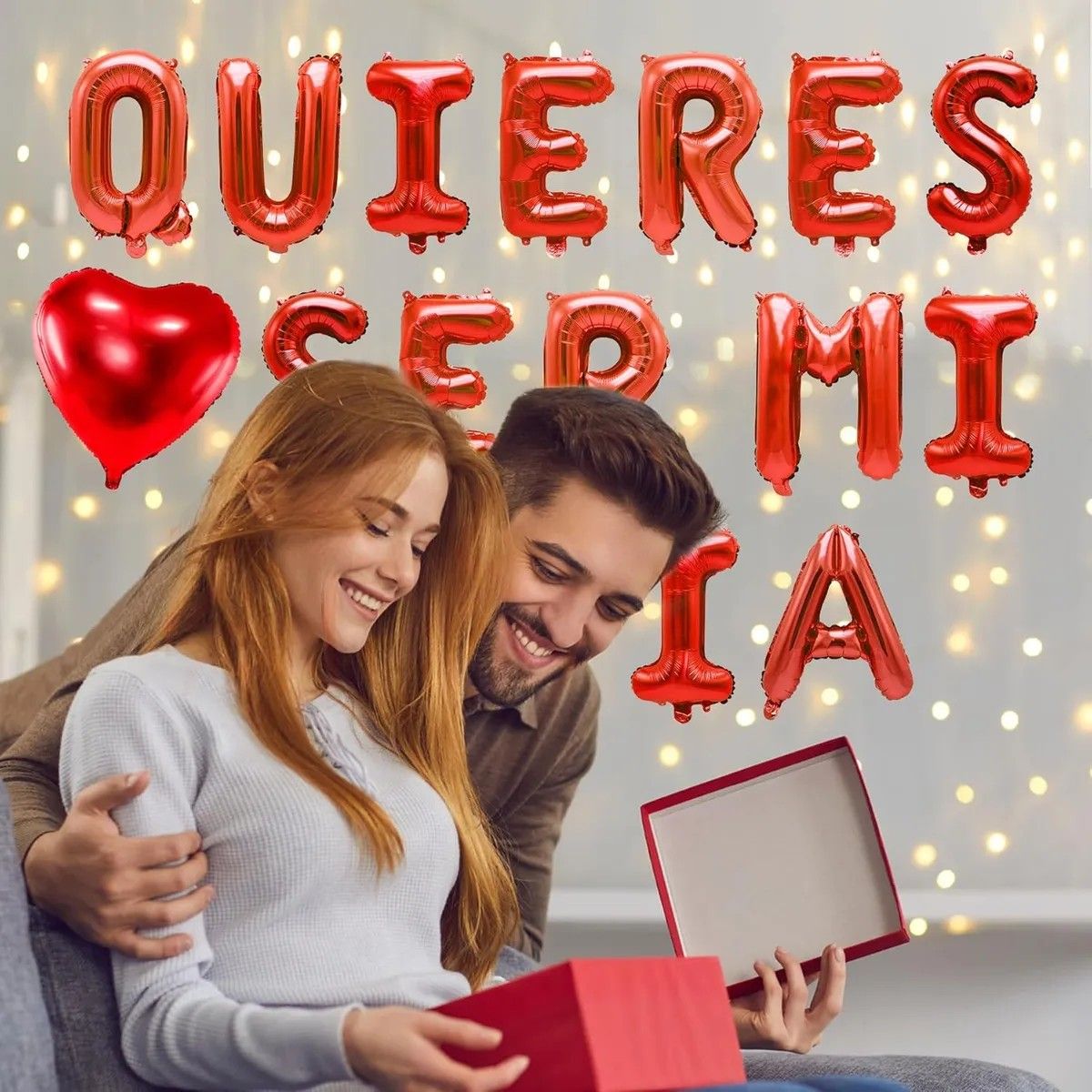 KUANGYE - Set De Globo Quieres Ser Mi Novia Rojo