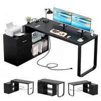 Escritorio Gamer Computadora En L Moderno Minimalista Negro 120x73x50Cm