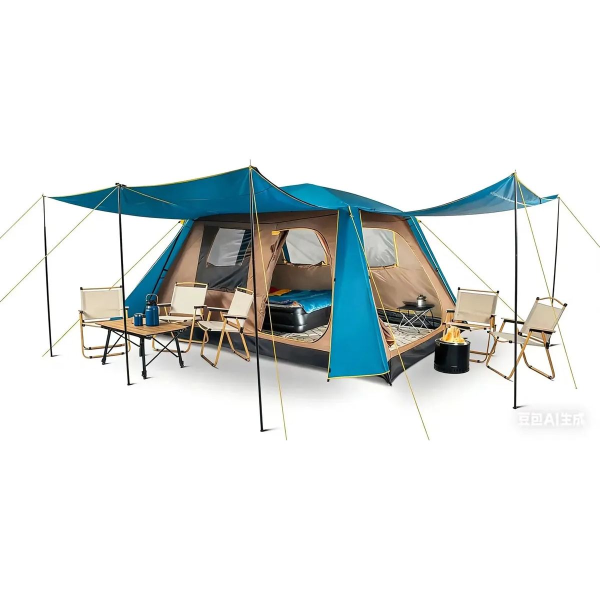 AFVENTURA - Carpa Camping 8 Personas Techo Largo