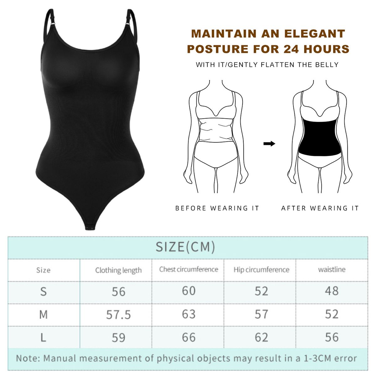 ATURE - Body Mujer Ajustable Modelador Compresión Calce Comodo