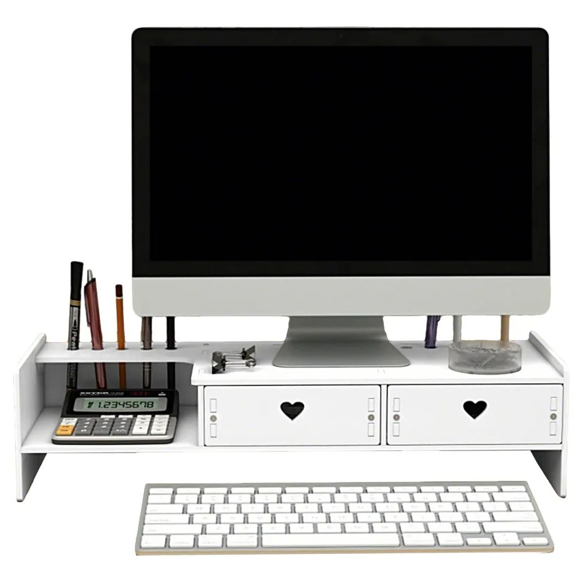 GENERICO - Organizador De Madera Escritorio Soporte Elevador de computadora