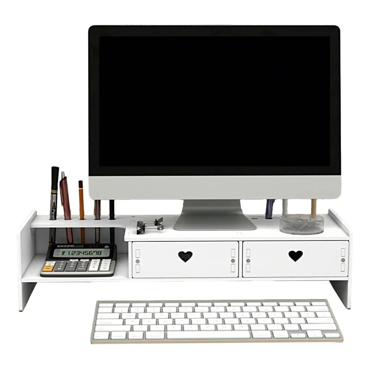 GENERICO - Organizador De Madera Escritorio Soporte Elevador de computadora