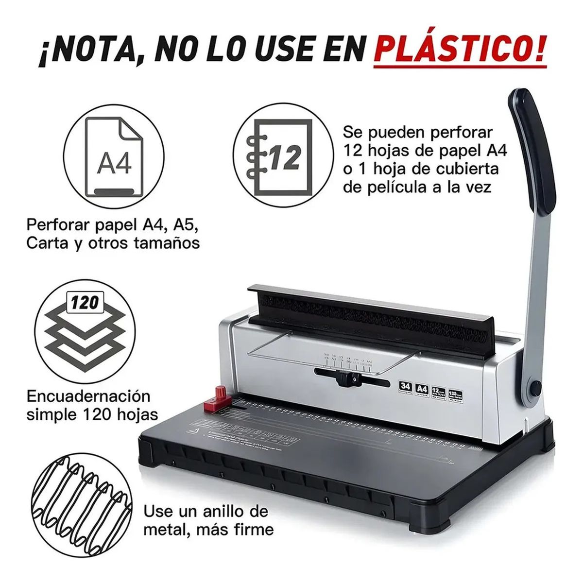 U BUY - Encuadernadora Espiral Plástico Arillometálico +accesorios