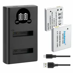 AZULAMAR - Nb-6lh 2x Batería Y Cargador P Canon Sx710 D30 S90 SX700 SX540 SX530 SX700 SD1300 D30 S90 S95