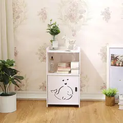 GENERICO - Velador Organizador Repisa Estante Niño Mesa De Noche Liso Blanco