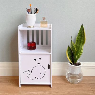 Imagen 2 del producto Velador Organizador Repisa Estante Niño Mesa De Noche Liso Blanco