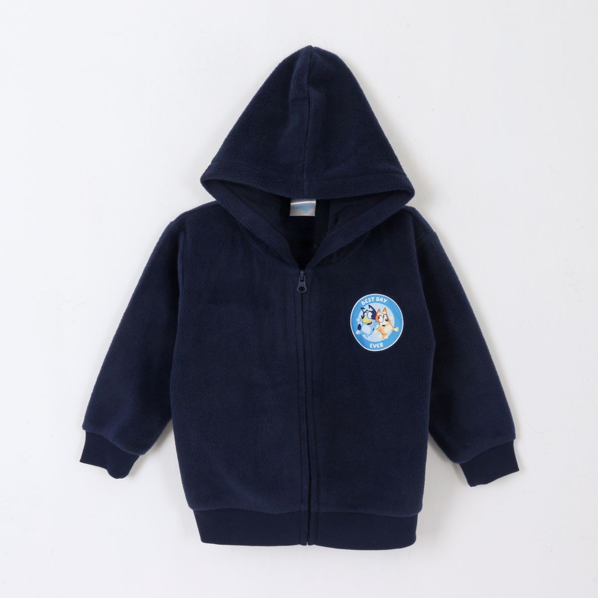 BLUEY - Polar Escolar con Gorro Niño Logo Azul Marino Bluey