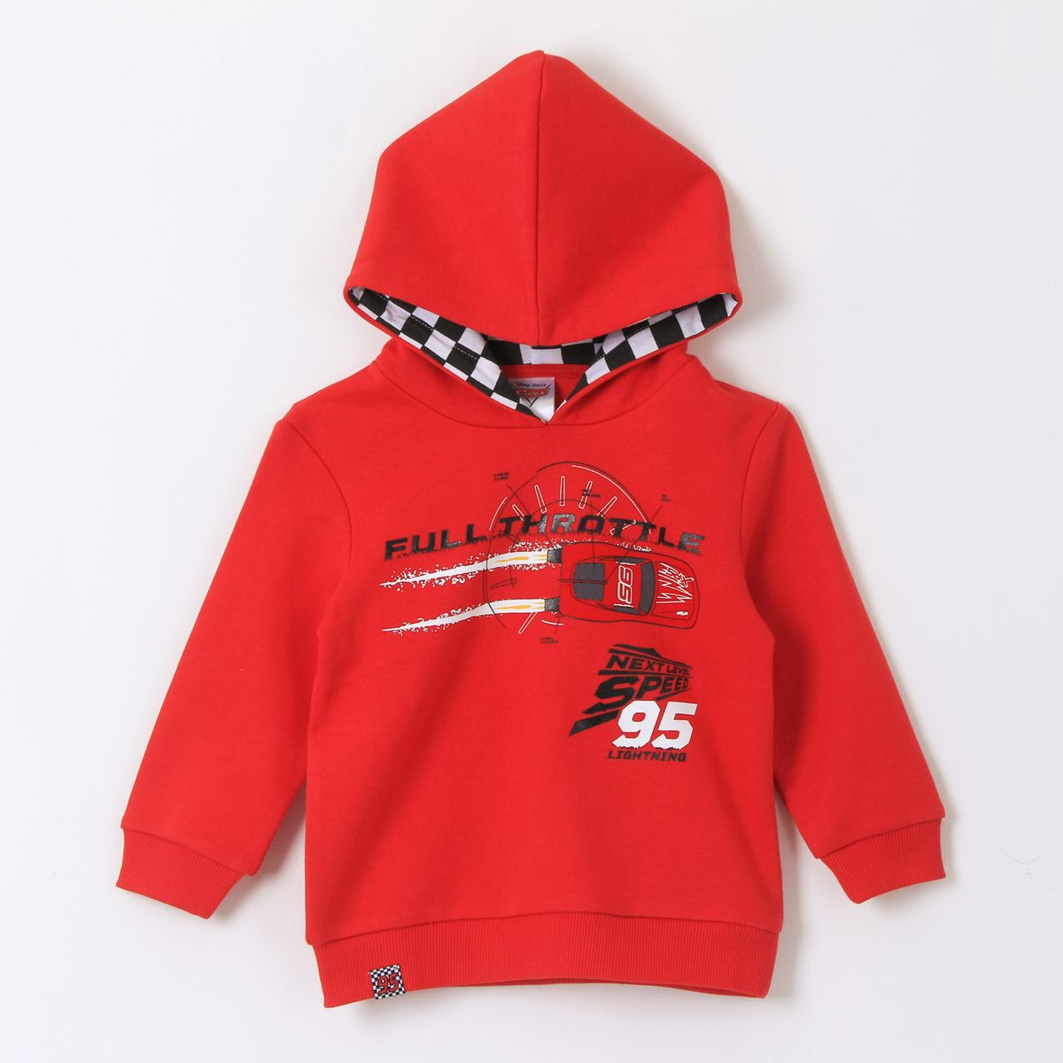 DISNEY - Polerón Niño Hoodie Back Print Rayo McQueen Cars Rojo Disney
