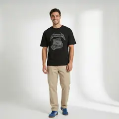 METALLICA - Polera Manga Corta Hombre Cassete Negro