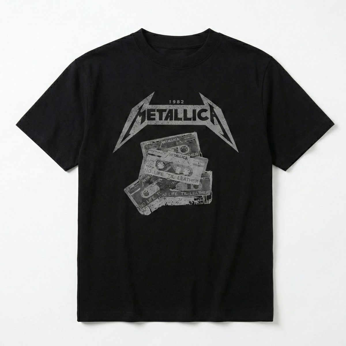 METALLICA - Polera Manga Corta Hombre Cassete Negro Metallica