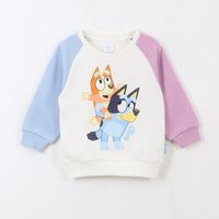 Polerón Cerrado Niña Mangas Bicolor Blanco Bingo &