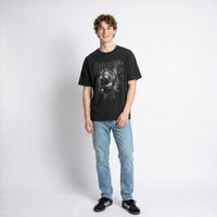 Polera Manga Corta Hombre Guitarra Gris ACDC