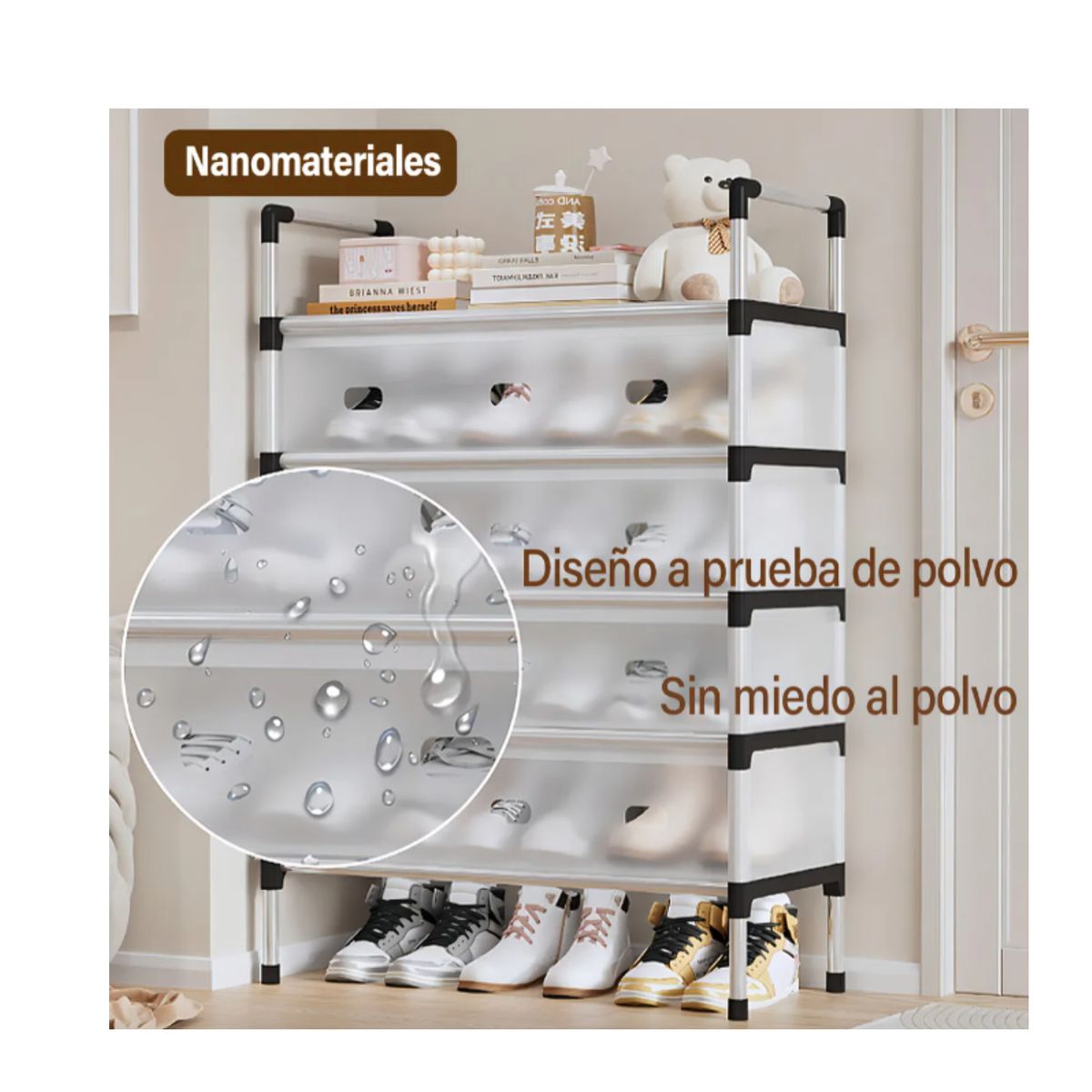 GENERICO - Zapatero Organizador de 6 Niveles Multifuncional - Estante Moderno para Calzado, Con tapa polvo