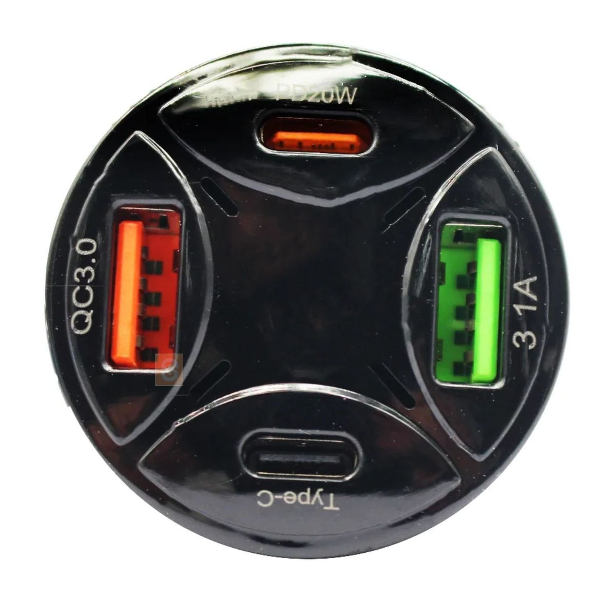 TECNOLAB - Cargador Vehicular 2 Puertos USB-A + Tipo C PD QC - SC