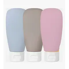 GENERICO - Set Botella De Viaje Dispensadora X3 Contenedores