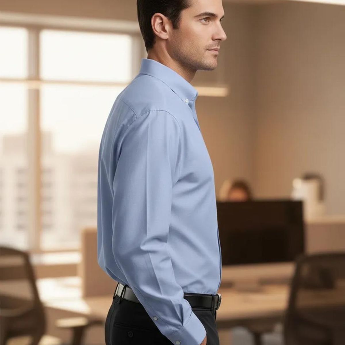 BLUE MOUNTAIN - Camisa Oxford Hombre Premium Corporativa