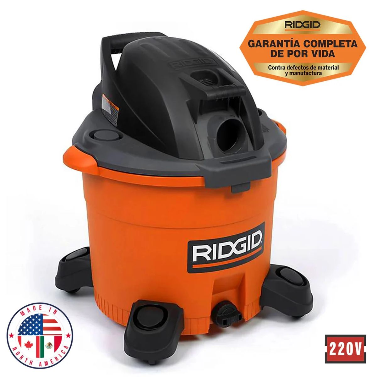 RIDGID - Aspiradora RIDGID seco-mojado 45 Lt 5Hp WD1255
