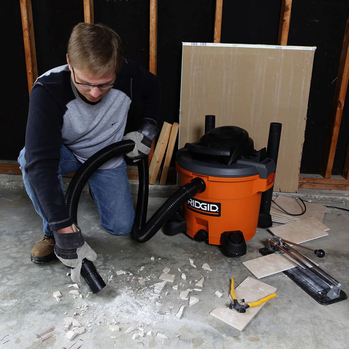 RIDGID - Aspiradora RIDGID seco-mojado 45 Lt 5Hp WD1255