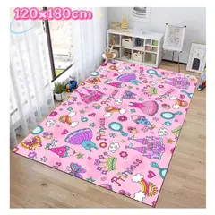 SMARTY - Alfombra Lisa Infantil Diseño Princesitas y Castillos 120x180CM