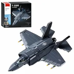 AZULAMAR - Juguete Bloques De Avión De Caza Invisible Militar F35BS Avión de Combate Furtivo