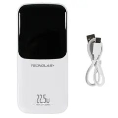 TECNOLAB - Power Bank 25000mAh 22.5W con 4 Cables Carga Rapida Blanco - PS