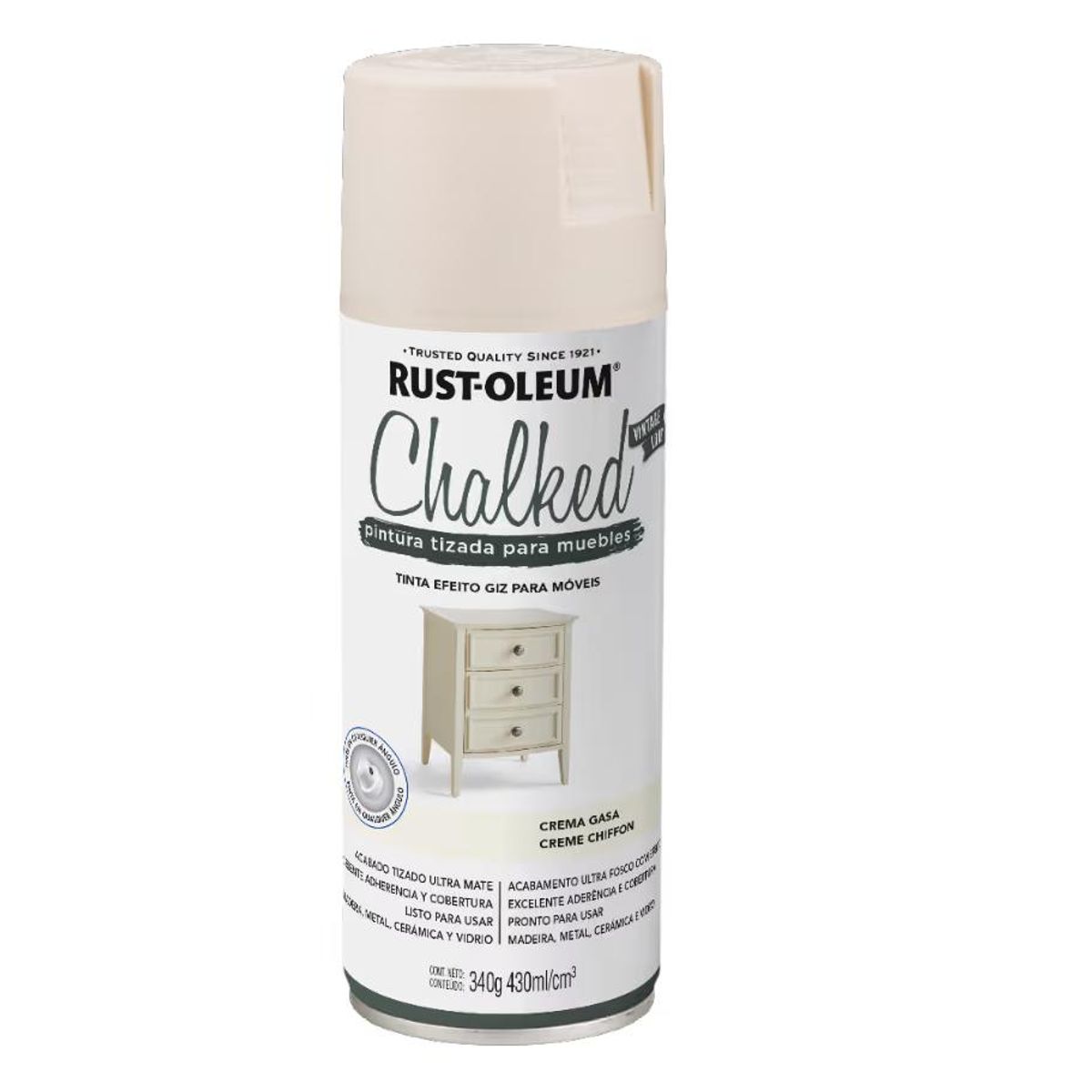 RUST OLEUM - SPRAY RUST-OL PINT TIZADA CREMA GASA 340GR