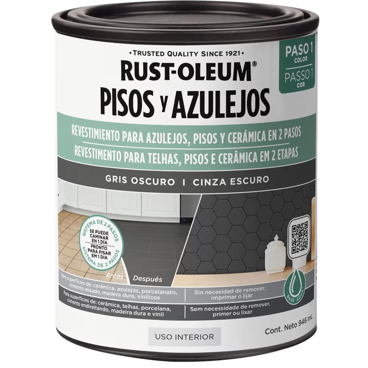 RUST OLEUM - PINT RUST-OL PISO BASE GRIS OSCURO 0946LT P1