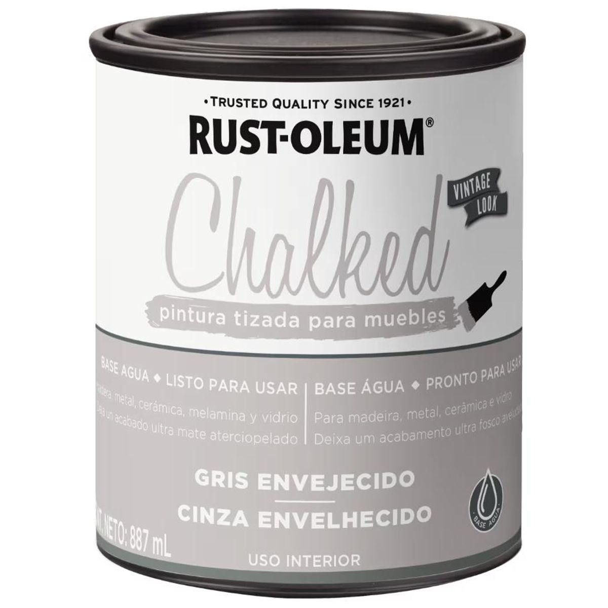 RUST OLEUM - PINT RUST-OL TIZADA BROCHA GRIS ENVEJECIDO 0887L