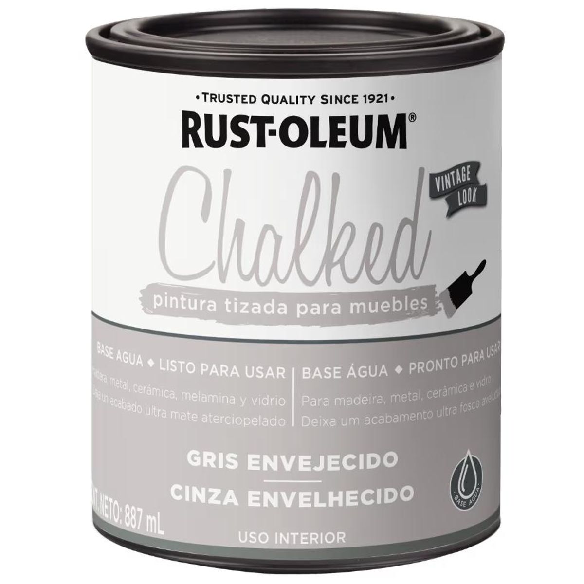 RUST OLEUM - PINT RUST-OL TIZADA BROCHA GRIS ENVEJECIDO 0887L