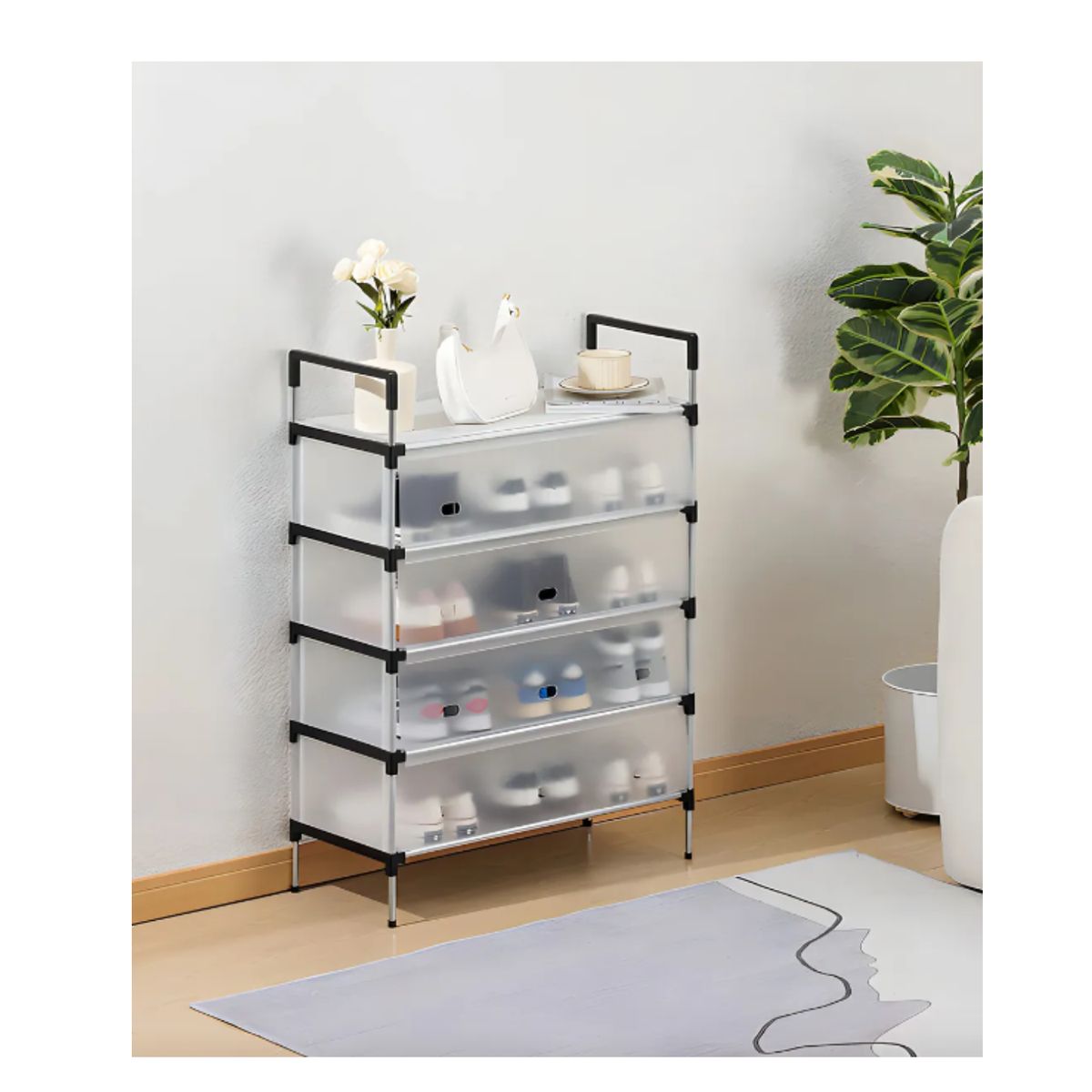 GENERICO - Zapatero Organizador de 5 Niveles Multifuncional - Estante Moderno para Calzado, Con tapa polvo