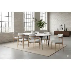 GENERICO - Mesa Comedor Aytasi Natural para 6 personas con 6 sillas