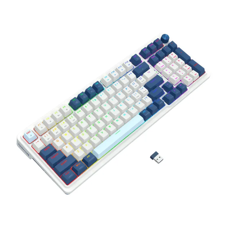Teclado Mecanico Eisa Pro K686WB RGB - Blanco Azul