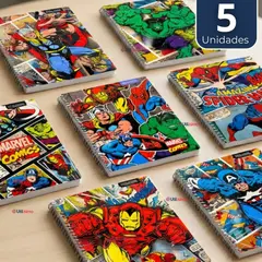 PROARTE - Pack 5 Cuadernos Universitarios Marvel Comics 100 Hojas Diseños Surtidos